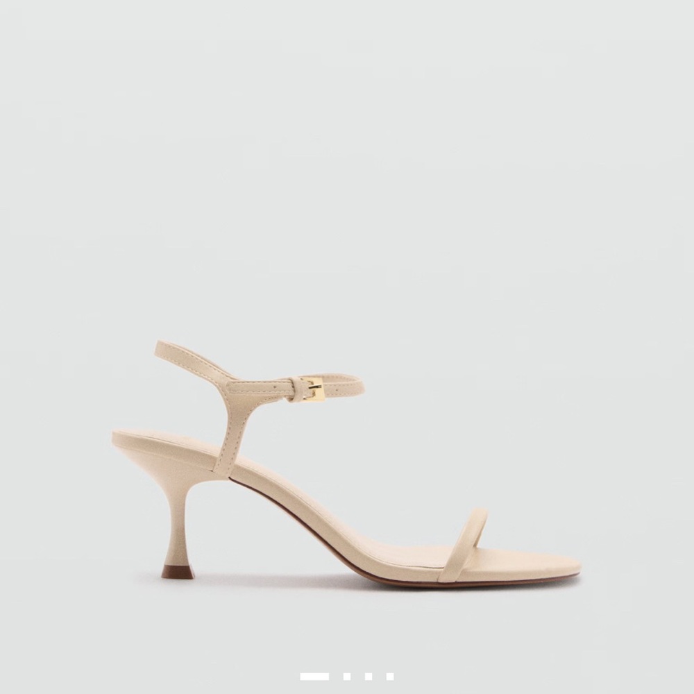 NWT MANGO 37 KITTEN HEEL SANDALS WITH STRAPS